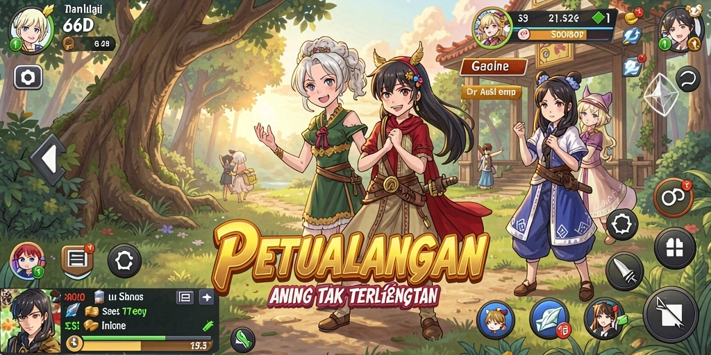 Tampilan gameplay 66D yang dinamis dan penuh warna.