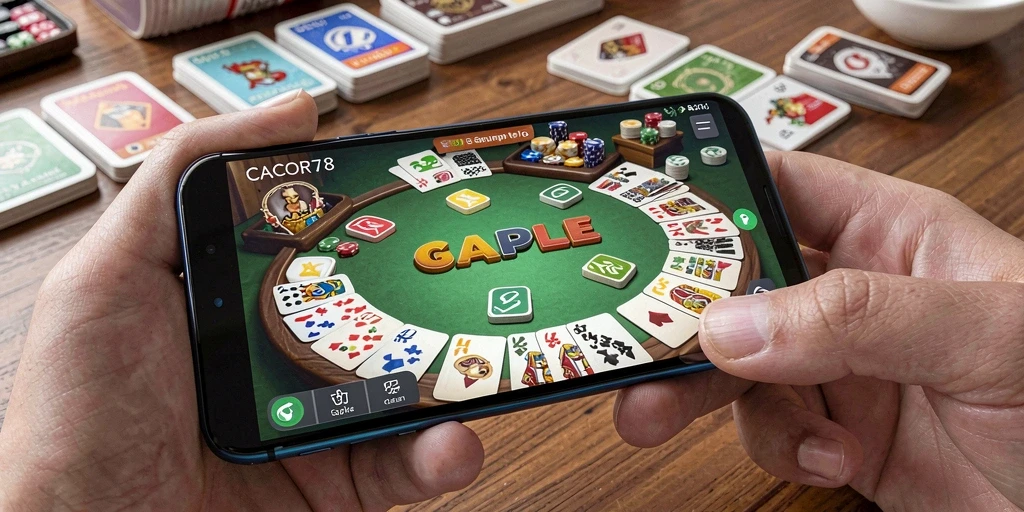 Tampilan gameplay seru Gaple di CACOR78.