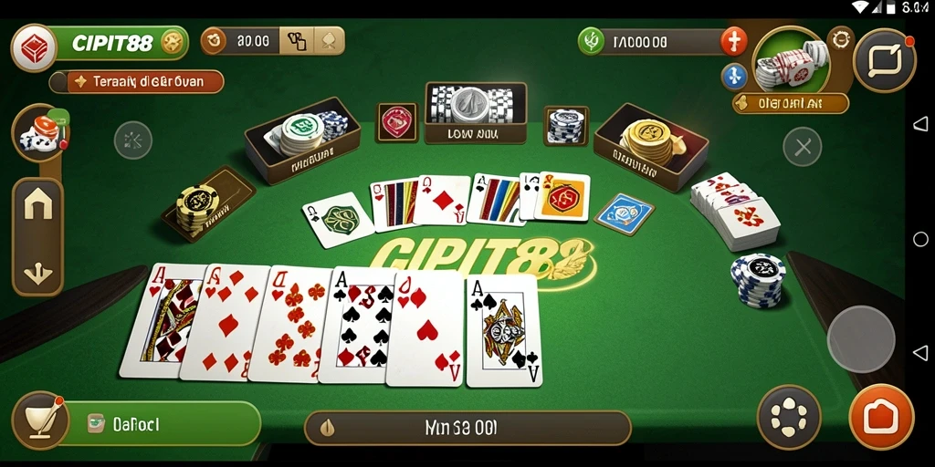 Screenshot utama CIPIT88 dengan gameplay Gaple yang seru dan interaktif.
