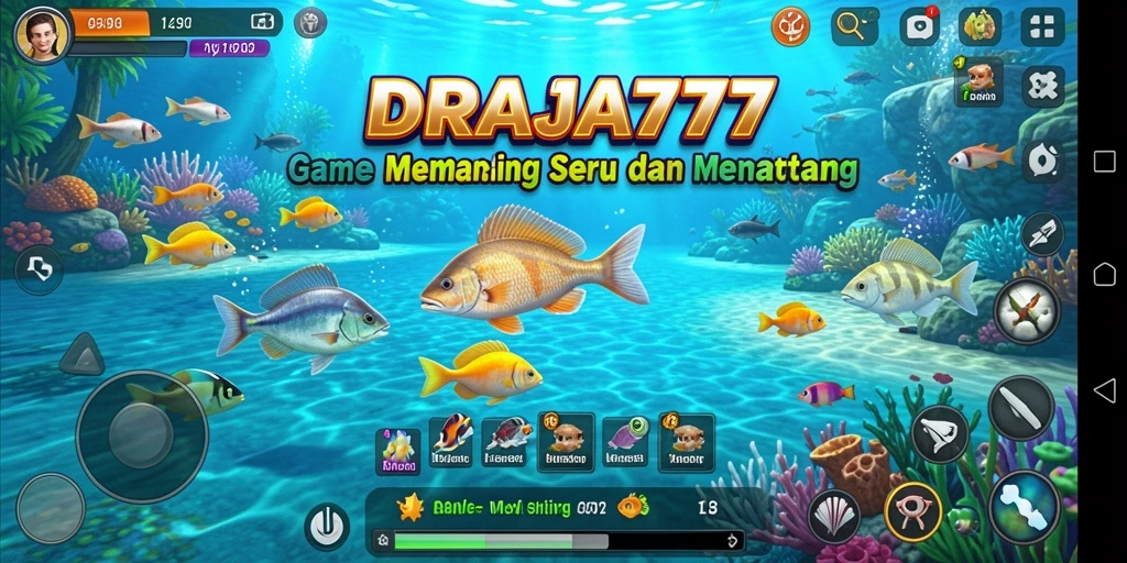 Tampilan gameplay DRAJA777 dengan fitur memancing yang mengesankan.