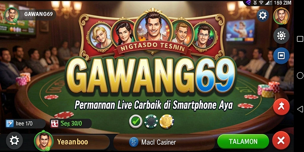 Tangkapan layar GAWANG69 menampilkan dealer langsung dalam permainan Live Casino.