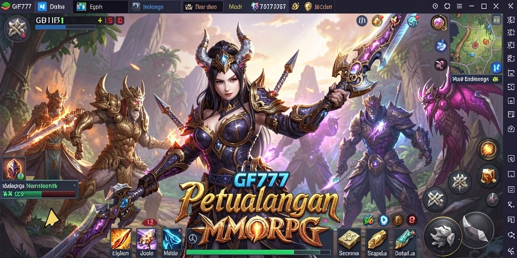 Tampilan gameplay GF777 yang epik dan mendalam dalam dunia MMORPG.