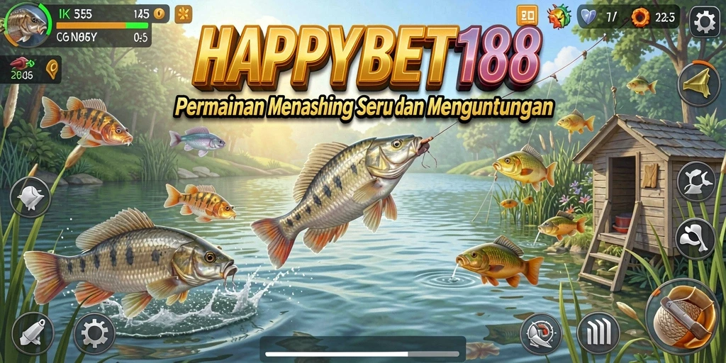 Gameplay seru di HAPPYBET188 saat memancing ikan besar.