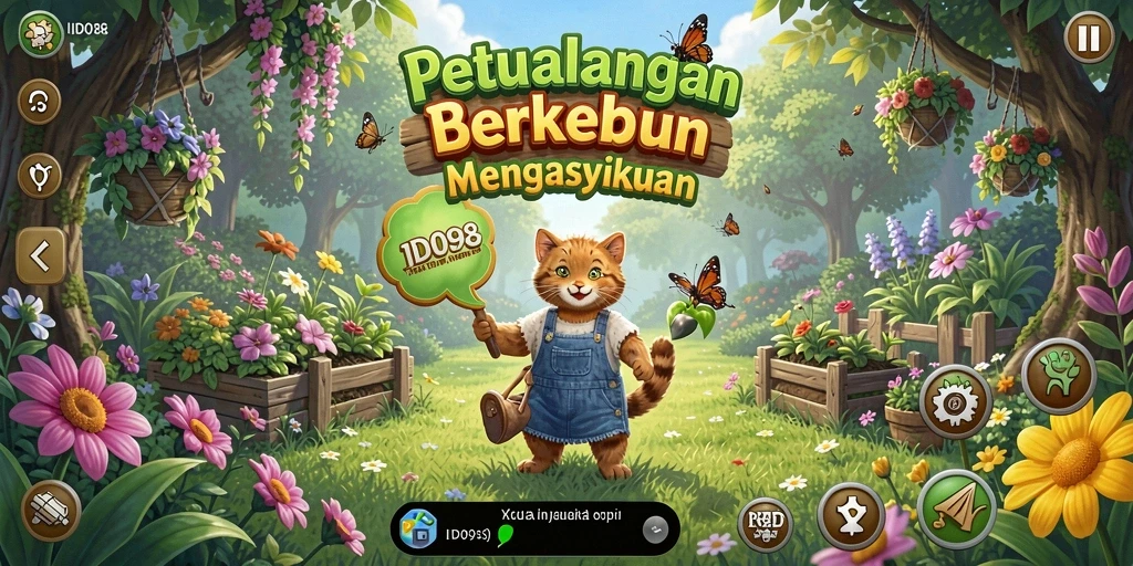 Tangkapan layar ID098 menampilkan serunya gameplay berkebun.