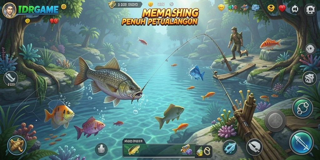 Tampilan grafis menawan dari gameplay Fishing di IDRGAME.