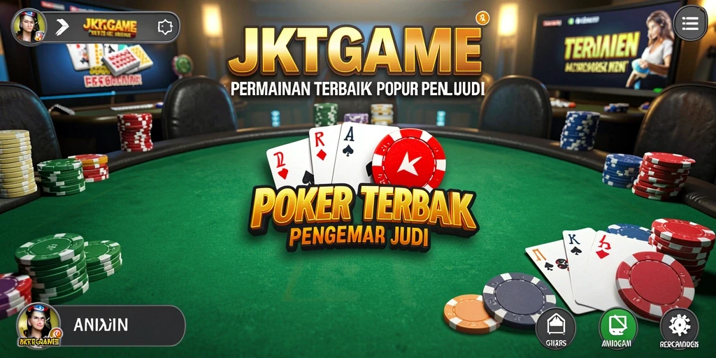 Tampilan screenshot JKTGAME menampilkan suasana permainan Poker yang seru dan mendebarkan.