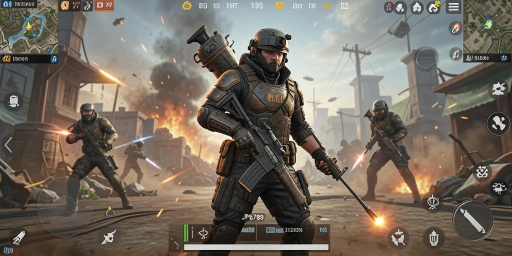 Tampilan menarik dari gameplay intens di JP6789 Battle Royale.