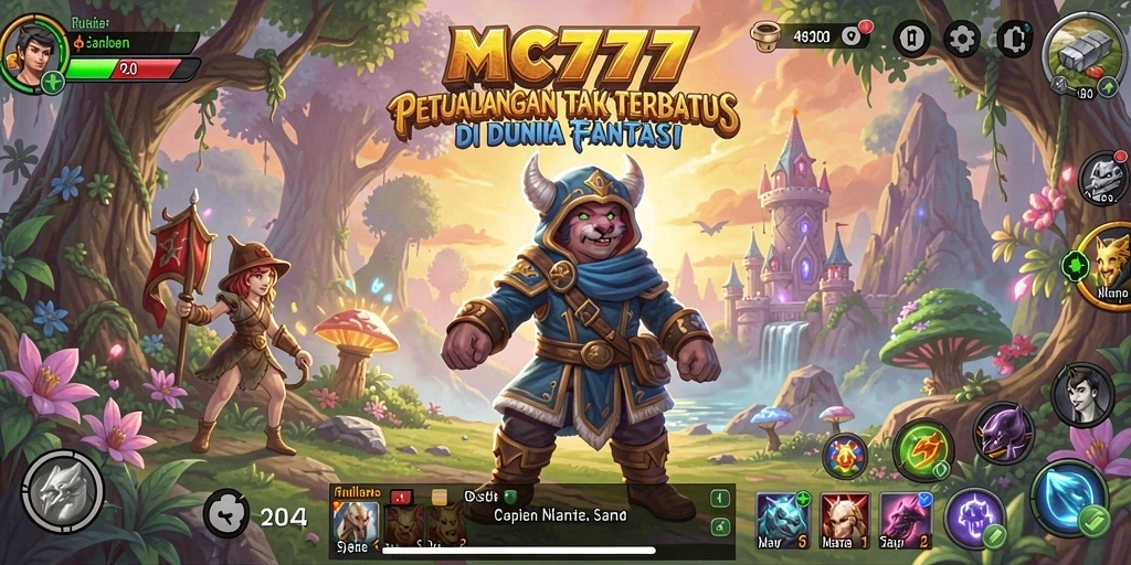 Screenshot gameplay MC777 menampilkan aksi petualangan seru di dunia fantasi.