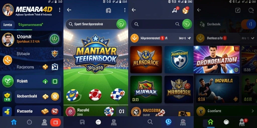 Tampilan screenshot MENARA4D menunjukkan antarmuka taruhan olahraga yang menarik.