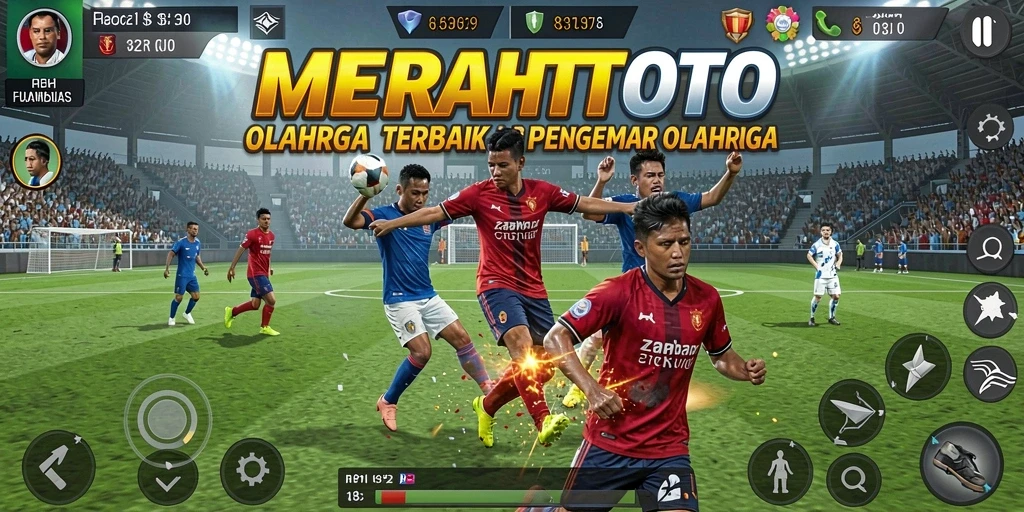 Screenshot gameplay <strong>MERAHTOTO</strong> menampilkan aksi olahraga yang seru dan menarik.