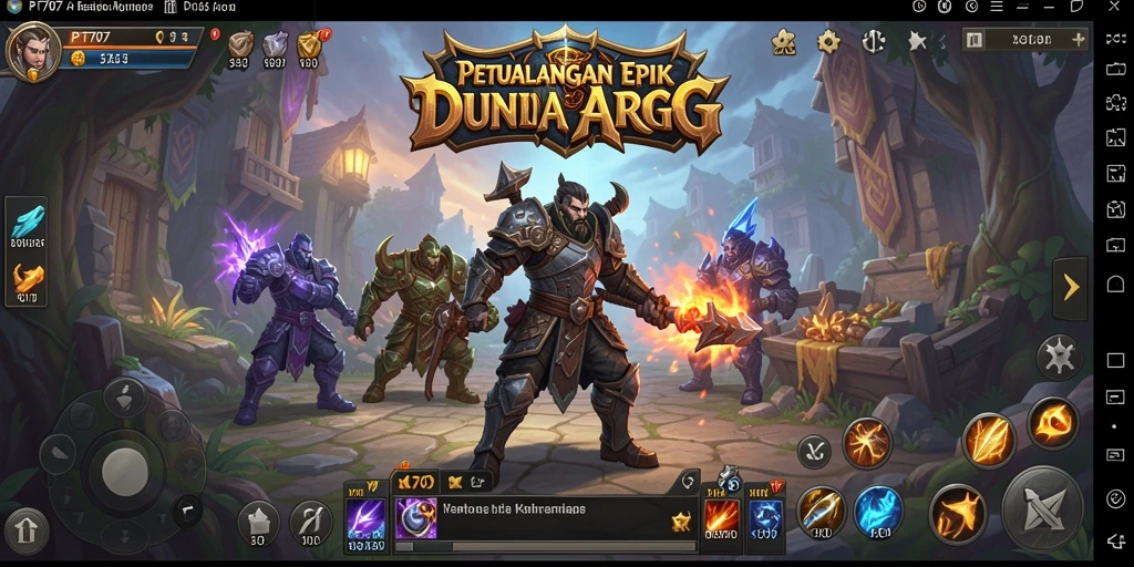 Screenshot permainan PT707 menampilkan aksi pertarungan yang seru di dunia ARPG.
