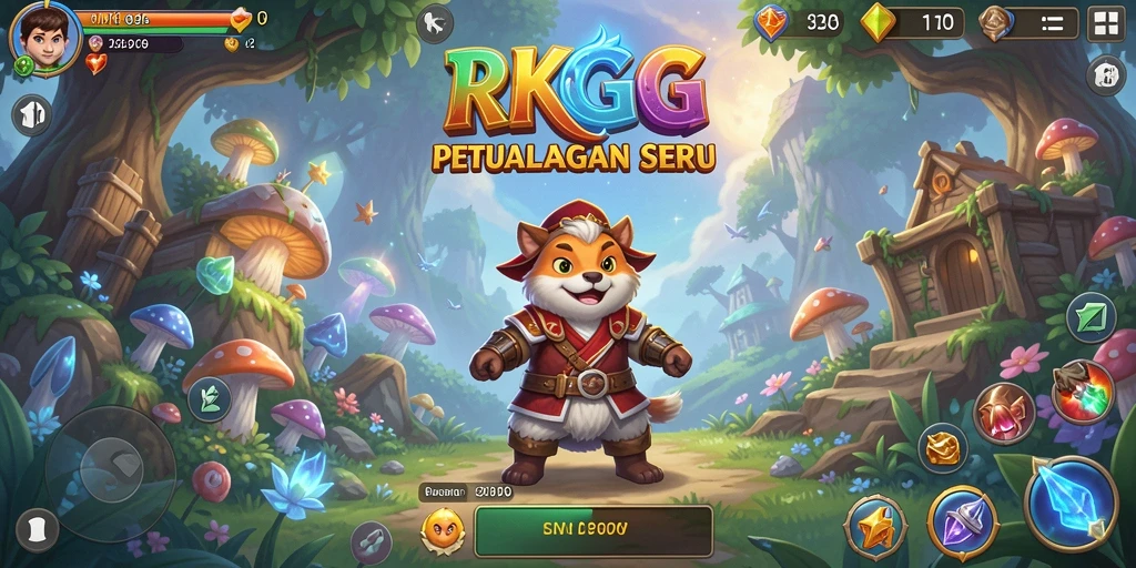 Tangkapan layar menunjukkan pemain menjelajahi dunia fantastis RKGG.