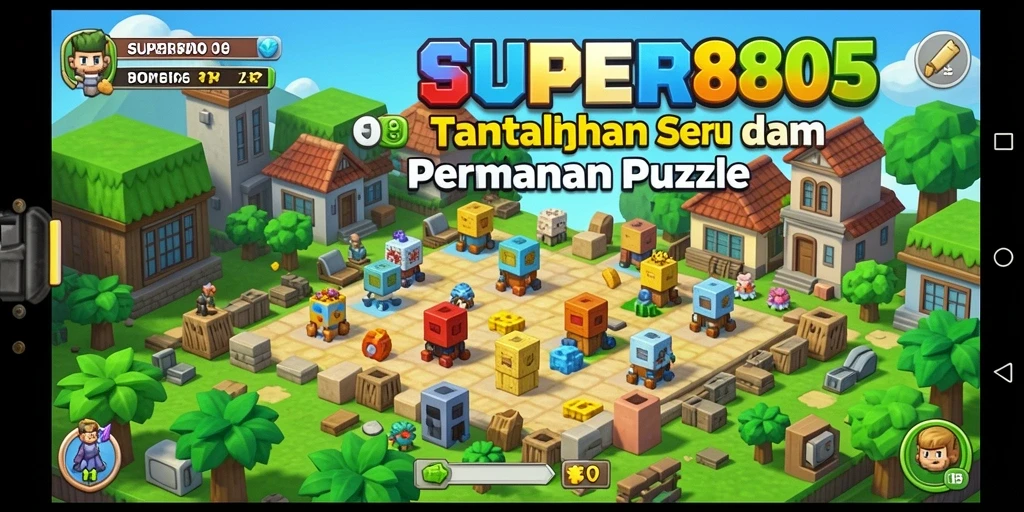 Screenshot gameplay SUPER805 menampilkan tantangan puzzle yang menarik.