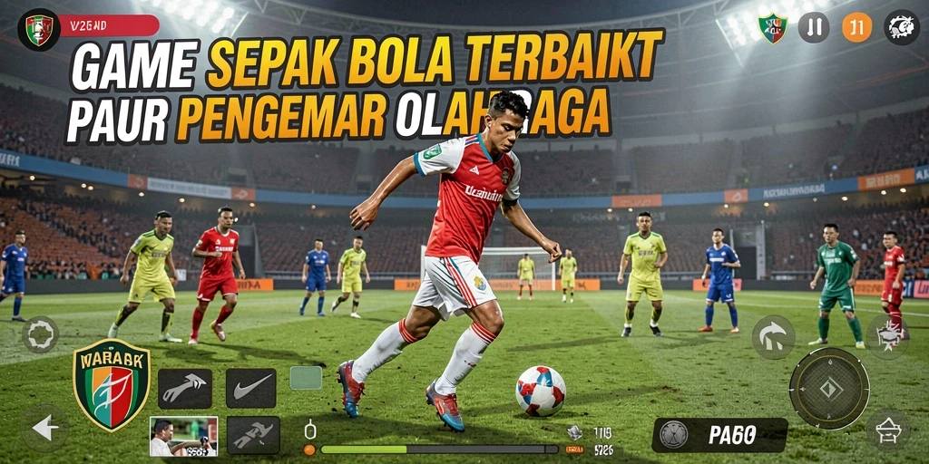 Tampilan gameplay <strong>V21</strong> yang mendebarkan dengan aksi sepak bola yang intens.