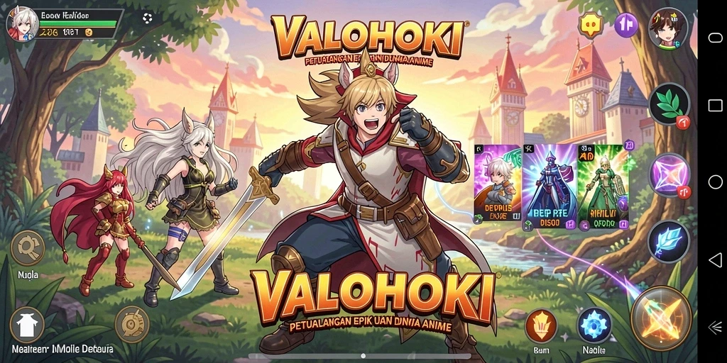 Screenshot utama VALOHOKI menampilkan aksi seru dalam permainan Anime.